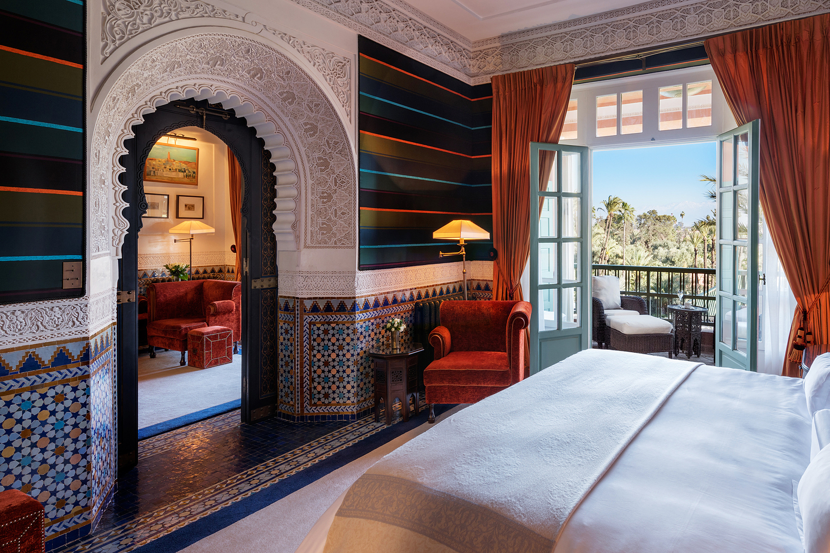 A suite at La Mamounia hotel in Marrakesh, Morocco