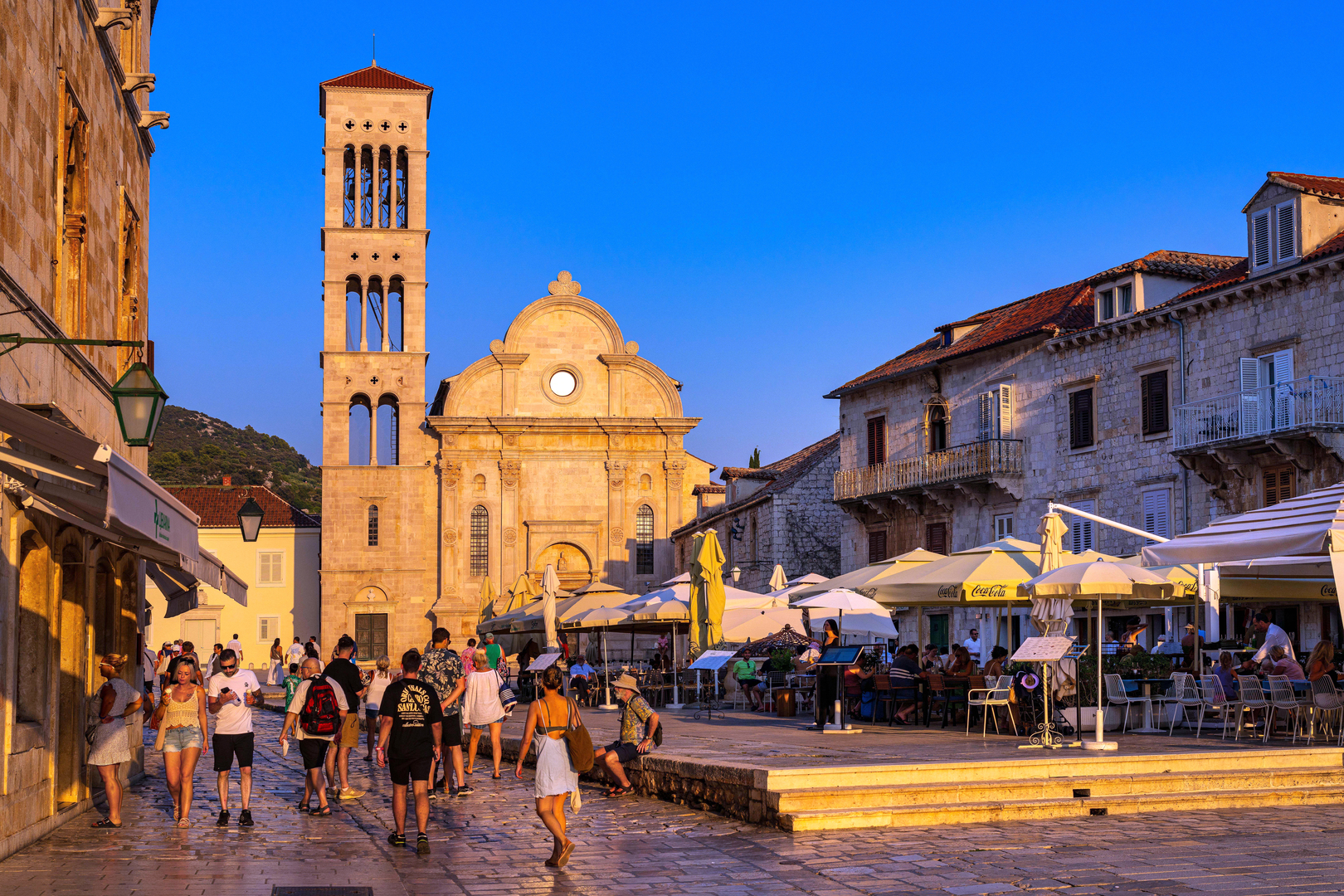 The lively streets of Hvar town