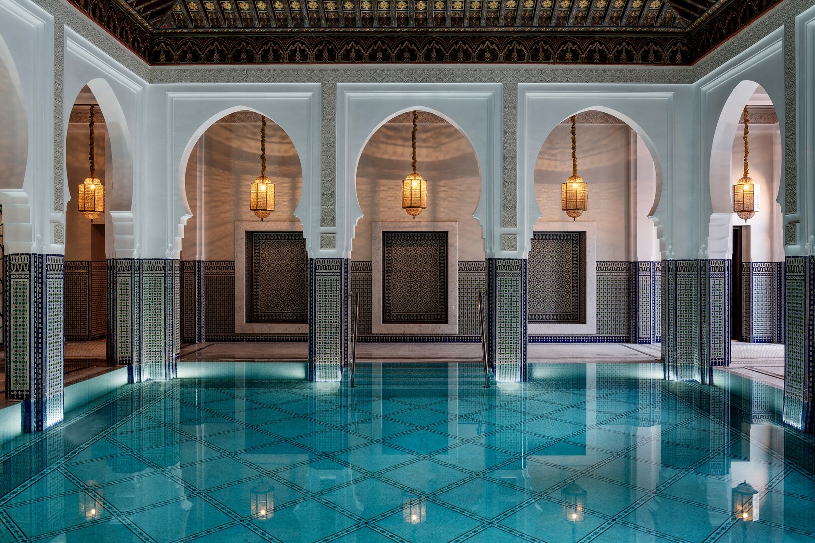 The pool at La Mamounia in Marrakesh, Morocco
