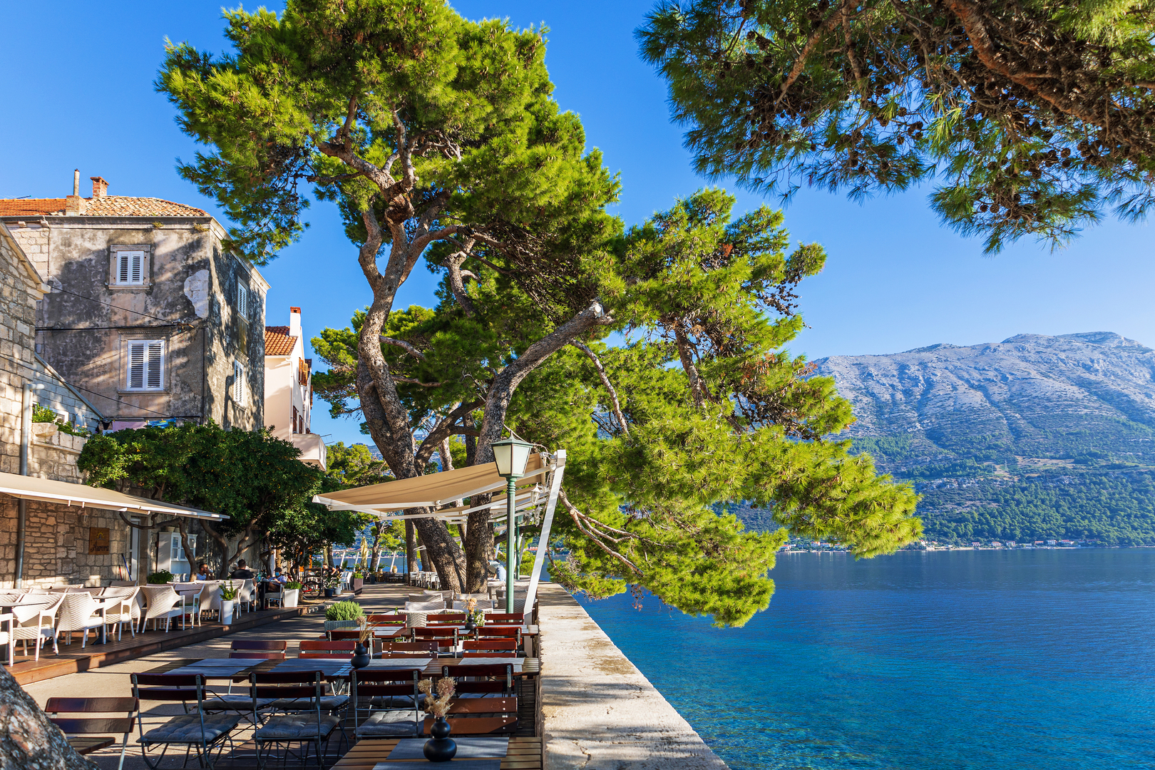 A scenic restaurant in Korcula, Croatia