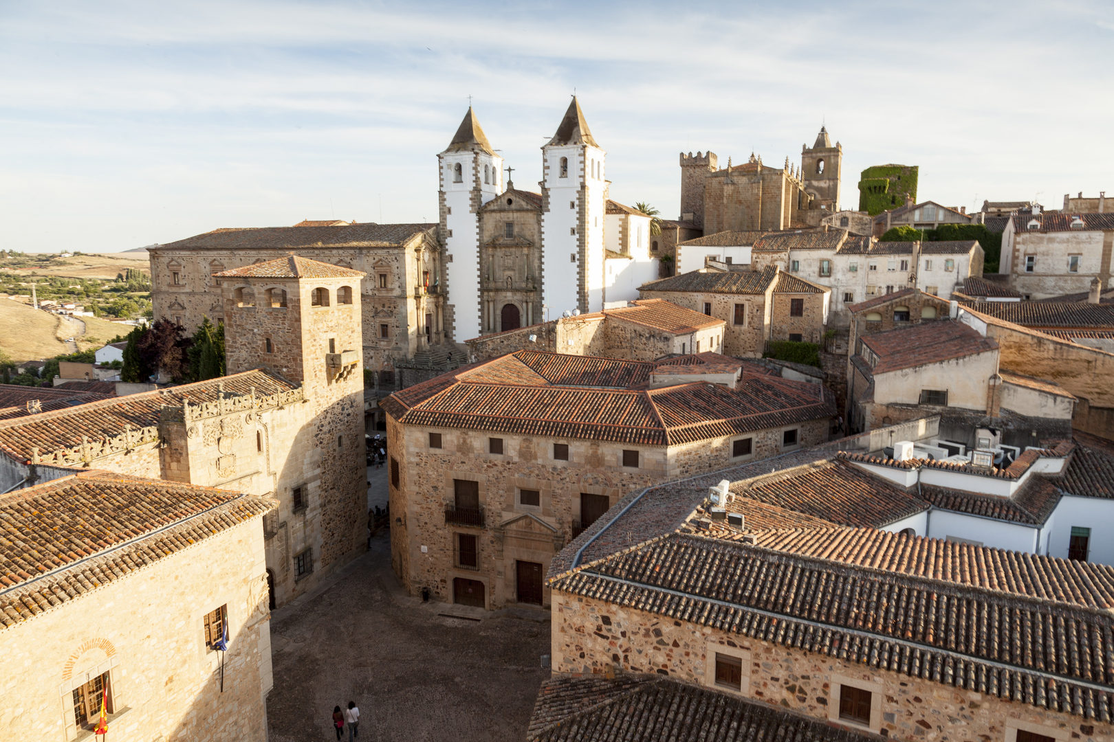 Rooftops of the old town of Cáceres, Spain.
